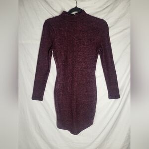 New Charlotte Russe Long Sleeve Keyhole Back Bodycon Sweater Mini Dress Size XS